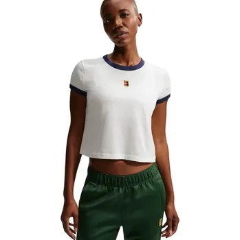 Dámské tričko Dámské tričko Nike Court Heritage Tennis - sail/midnight navy Bílý (L)