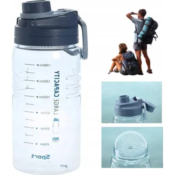 Láhev LÁHEV NA VODU LAHEV NA PITÍ S MOTIVAČNÍ FITNESS ODMĚRKOU PRO POSILOVNU VELKÁ 1.5L