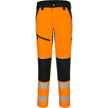 Pánské kalhoty PORTWEST Kalhoty T140 PW3 Hi-Vis Stretch Trouser, do pasu, reflexní POR-T140OBRM M Oranžová/černá