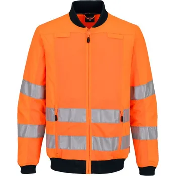 pracovní bunda PORTWEST Bunda T164 Mesh Panel Work, reflexní POR-T164ONR6XL Oranžová/navy 6XL