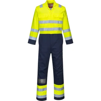 montérky PORTWEST Kombinéza Hi-Vis Anti-Static Bizflame Pro BIZ7, antistatická, nehořlavá, reflexní POR-BIZ7YNRL L Žlutá/navy