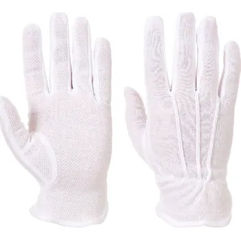 Pracovní oblečení PORTWEST Rukavice Microdot A080 s PVC terčíky POR-A080WHRL L Bílá