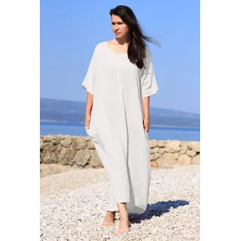 Dámské šaty TopMode Lněné dámské dlouhé šaty 548978