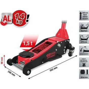 Povinná bezpečnostní výbava Pojízdný zvedák KS TOOLS 160.1000