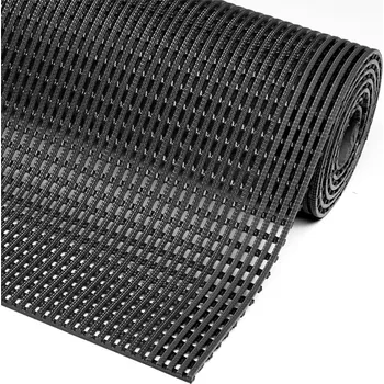 Rohožka Flomat Černá protiskluzová průmyslová olejivzdorná rohož Flexdek - 10 m x 91 cm x 1,2 cm