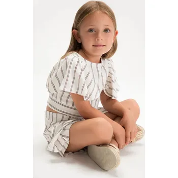 Dívčí oblečení Dětská souprava s příměsí lnu Mayoral 3949.6F.Mini.PPY2 béžová 02X, vel. 98