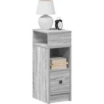 Noční stolek Noční stolek se zásuvkou šedý sonoma 25 x 31 x 66 cm - 8721158575036
