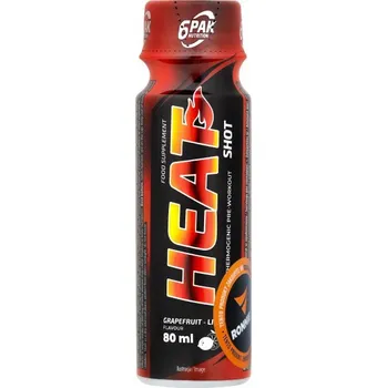 Spalovač tuku 6Pak Nutrition Heat Shot Příchuť: limeta-grep, Velikost: 80 ml