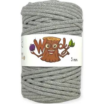 Příze Woody 5 mm – Šedá (100m)