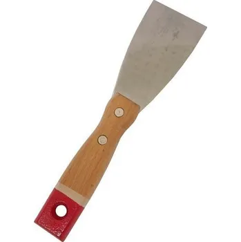Malířská špachtle TOPTRADE špachtle nerezová, s dřevěnou, nýtovanou rukojetí, 80 mm, profi
