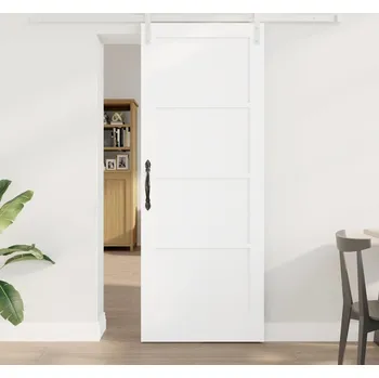 Interiérové dveře vidaXL Posuvné dveře Bílá 78 x 202 cm Masivní borové dřevo [3333247]