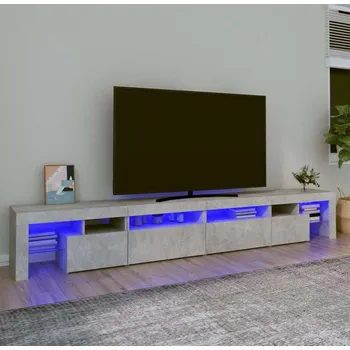 Obývací pokoj vidaXL TV skříňka s LED osvětlením 260x36,5x40 cm [3152822] Barva: Betonová šedá