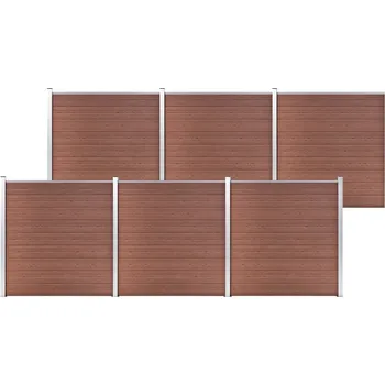 Zahradní plot WPC 1 045 x 186 cm hnědý - 8719883908588