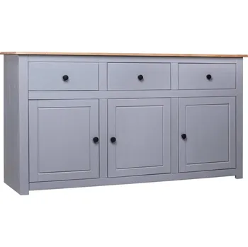 Příborník do zásuvky Příborník šedý 135 x 40 x 80 cm masivní borovice řada Panama - 8719883682730