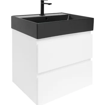 Nábytek SAT Koupelnová skříňka s umyvadlem SAT B-Way 59x50x45 cm bílá lesk BWAY260WU2B2B BWAY260WU2B2B