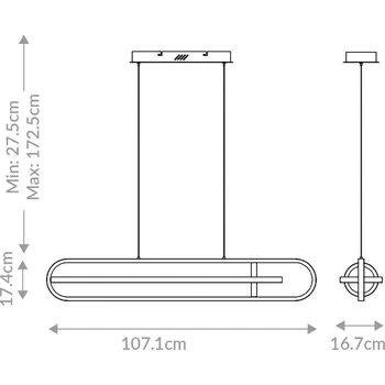 Quintiesse Závěsné LED světlo DENMARK, matná černá, délka 107 cm, kov černá matná LED 58 W celkem - Doprava zdarma
