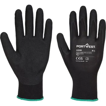 Pracovní oblečení PORTWEST Rukavice A335 Dermi-Grip NPR15, pískový potah POR-A335K8RS S Černá