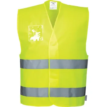 pracovní vesta PORTWEST Vesta Hi-Vis se jmenovkou C475, reflexní POR-C475YERL/XL Žlutá L-XL
