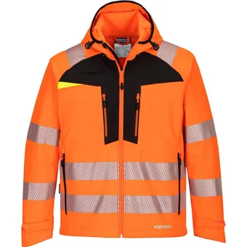 pracovní bunda PORTWEST Bunda DX475 Hi-Vis, softshellová, reflexní POR-DX475OBRXXXL 3XL Oranžová/černá