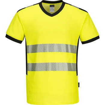 pracovní tričko PORTWEST Tričko PW310 Hi-Vis s výstřihem do V, krátký rukáv POR-PW310YBR4XL 4XL Žlutá/černá