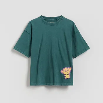 Reserved - Tričko s potiskem - petrolejová - 969HR-67X - 969HR-67X-134