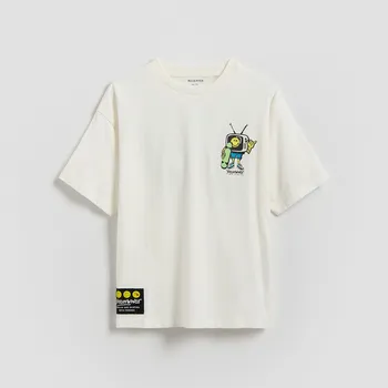 Dětská móda Reserved - Tričko SmileyWorld® - krémová - 987HR-01X - 987HR-01X-128