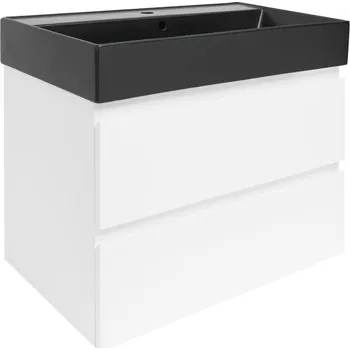 Nábytek SAT Koupelnová skříňka s umyvadlem SAT B-Way 79x50x45 cm bílá lesk BWAY280WU2BB BWAY280WU2BB