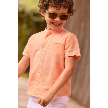 Chlapecká košile Dětská lněná košile Mayoral 3113.5A.Mini.PPY2 oranžová 20X, vel. 122