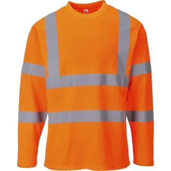 pracovní tričko PORTWEST Tričko S278 Hi-Vis, dlouhý rukáv, reflexní POR-S278ORRS S Oranžová