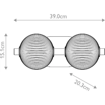 Lampička Quintiesse LED nástěnné světlo PALMAS zlatá/kouřově šedá šířka 39 cm 2-flg. IP44 zlatá kartáčovaná, kouřově šedá LED 18 W celkem - Doprava zdarma