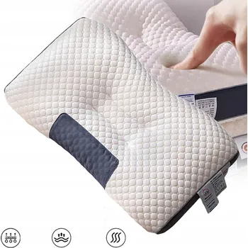 Polštář ORTOPEDICKÝ POLŠTÁŘ PRO SPANÍ NA BOKU A BŘICHU, PROFILOVANÁ PAMĚŤOVÁ PĚNA