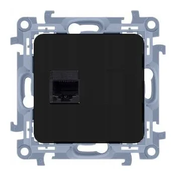 Elektrická zásuvka Simon 10 Počítačová zásuvka RJ45 kategorie 5e černá matná C51.01/49