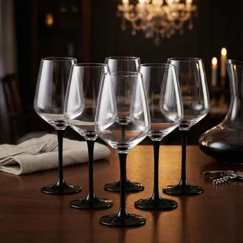 Sklenice Sklenice na červené víno RUBIN BLACK 370 ml 6 ks