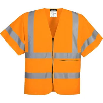 pracovní tričko PORTWEST Tričko C372 na zip s polovičním rukávem, reflexní POR-C372ORRXXL 2XL Oranžová