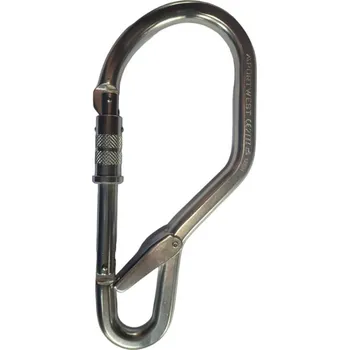 Horolezectví PORTWEST Karabina FP37 s 60mm otvorem, hliníková POR-FP37SIR Stříbrná