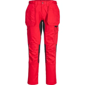 montérky PORTWEST Kalhoty WX2 Stretch Holster CD883, do pasu POR-CD883DRR38 38 Červená sytě