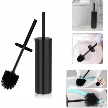 WC štětka WC kartáč volně stojící toaletní ocelový černý