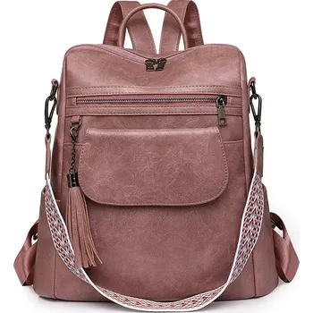 Městský batoh Crossbody batůžek s popruhem Kendy Růžový 18L