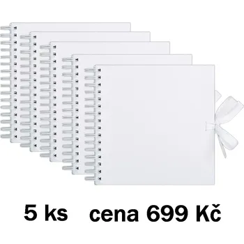 Fotoalbum WEST DESIGN PRODUCTS LIMITED Album kroužkové bílé se stuhou (200g/m2, 42 listů) 20,5×20,5cm 5ks