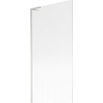 Vanová zástěna Mexen Next L, 1-křídlová vanová zástěna 90 x 150 cm, 6mm sklo s žebrovým vzorem, 6mm čiré sklo, profil broušená ocel, 895-090-000-03-09-97