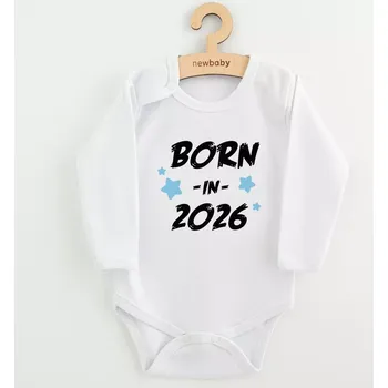 Kojenecký body Dětské body s potiskem NEW BABY Born in 2026, modré