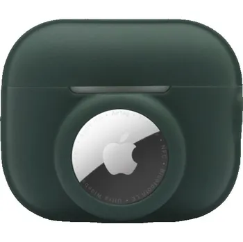 2v1 silikonový ochranný obal pro AirPods Pro 2 / AirTag - tmavě zelený