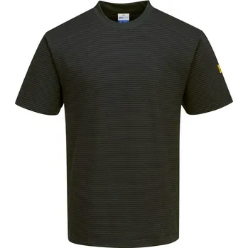 pracovní tričko PORTWEST Tričko ESD AS20, krátký rukáv, antistatické POR-AS20BKRM M Černá