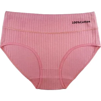 Kalhotky Dámské bavlněné kalhotky s vysokým pasem Růžová / 3XL