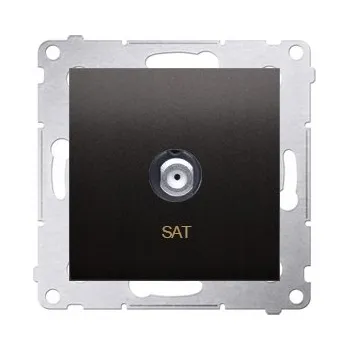 Elektrická zásuvka Anténní zásuvka televizní typu F SAT černá Kontakt Simon54 DASF1.01/49