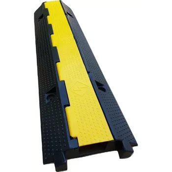 kabelová chránička Černo-žlutý gumový kabelový most s víkem - 100 x 26 x 7 cm