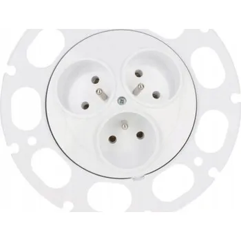 Elektrická zásuvka Elektrická zásuvka trojitá nástěnná zásuvka Timex-Elektro s uzemněním, bílá