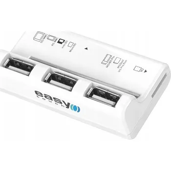 Čtečka paměťových karet USB 2.0 HUB + ČTEČKA KARET SD, MICRO SD, MS PRO DUO, M2. ET-4803 WH