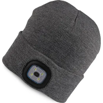 Čepice Čepice s LED světlem unisex, velké, 3 šedá