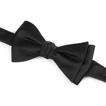 Vázací saténový motýlek, střední, černá